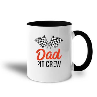 Mens Dad Pit Crew Funny Hosting Car Race Birthday Party Accent Mug - Seseable