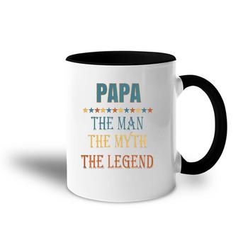 Mens Papa Man Myth Legend Funny Gift Accent Mug | Mazezy