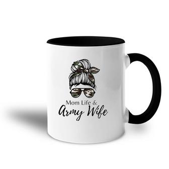 Mom Life And Army Wife Accent Mug | Mazezy