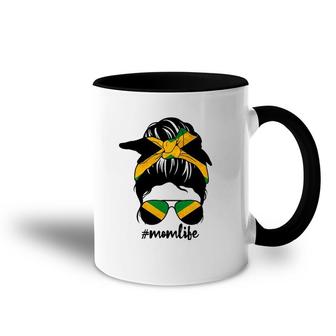 Mom Life Messy Bun Jamaican Flag Mother’S Day Jamaica Gifts Accent Mug | Mazezy