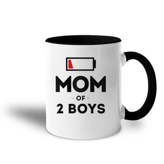 Mom Of 2 Boys Clothing Gift For Mother Wife Mom Funny Women Accent Mug | Mazezy