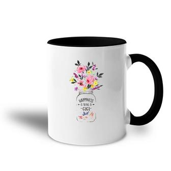Mother's Day Gifts Happiness Is Being A Gigi Flower Floral Accent Mug | Mazezy