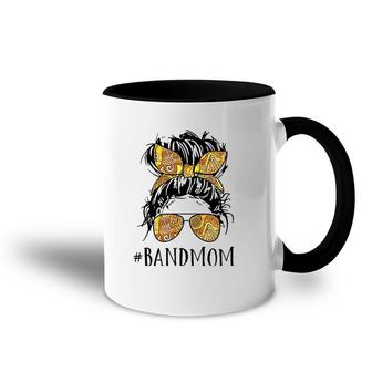 Mother's Day Messy Hair Woman Bun Band Mom Marching Band Accent Mug | Mazezy AU