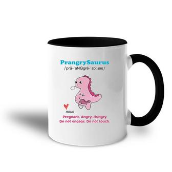 Mother's Day Pregnant Mom Prangrysaurus Pregnancy Surprise Accent Mug | Mazezy