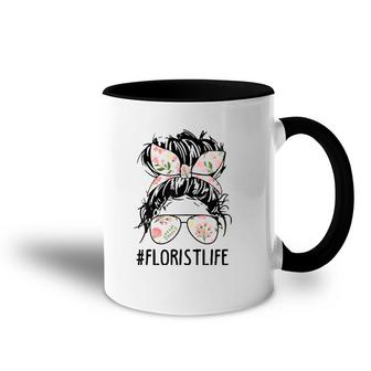 Nn Messy Bun Florist Life Plant Flower Lover Mothers Day Accent Mug | Mazezy