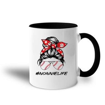 Nonnie Life Softball Baseball Love Nonnielife Mother's Day Accent Mug | Mazezy