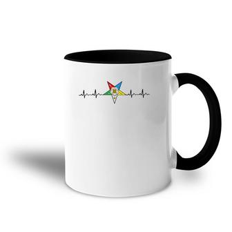 Oes Heartbeat Order Of The Eastern Star Ekg Accent Mug | Mazezy