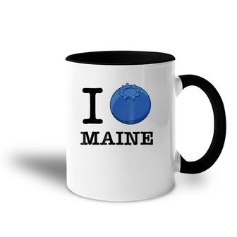 Official I Love Maine , Blueberry Design Tee Accent Mug | Mazezy