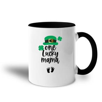 One Lucky Mama Saint Patrick's Day Pregnancy Announcement Accent Mug | Mazezy