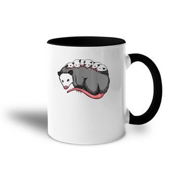 Opossum Mom Lovers Cute Possum Gift Possum Babies Rehad Accent Mug | Mazezy DE