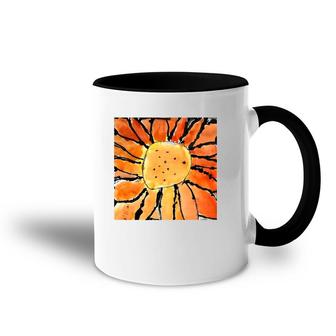 Orange Flower From A Child's Imagination Accent Mug | Mazezy