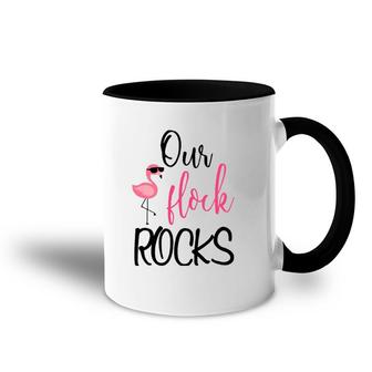 Our Flock Rocks Flamingo Mother's Day Teacher Accent Mug | Mazezy