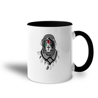 Palestinian Lion Free Palestine Free Gaza Palestine Flag Accent Mug | Mazezy