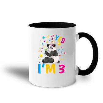 Panda Lover A Funny Birthday Party I Am 3 Accent Mug - Seseable