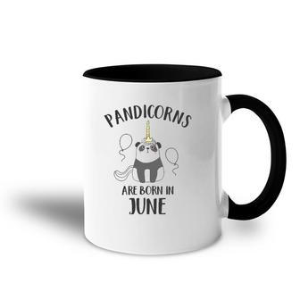 Pandicorns Are Born In June Panda Unicorn Accent Mug | Mazezy