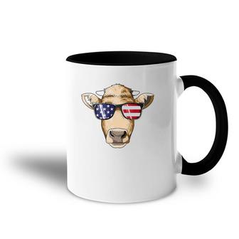 Patriotic Cow American 4Th Of July Cow Usa American Flag Accent Mug | Mazezy