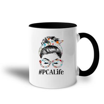 Pca Life Messy Hair Woman Bun Healthcare Worker Accent Mug | Mazezy