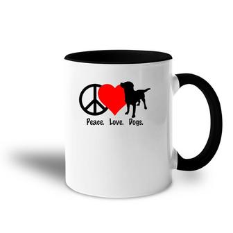 Peace Love Dogs Tee Dog Puppy Accent Mug | Mazezy
