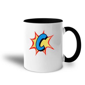 Personalized Comic Book, Letter Initial C, Cartoon Accent Mug | Mazezy