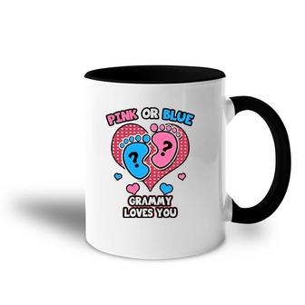 Pink Or Blue Grammy Loves You Gender Reveal Announcement Accent Mug | Mazezy