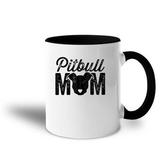 Pit Bull Mom Dog Lover Mother's Day Pitbull Face Zip Accent Mug | Mazezy