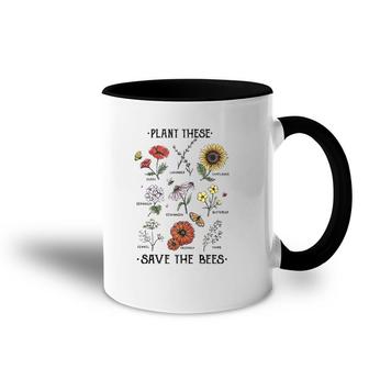 Plant These Save The Bees Flowers Gardening Accent Mug | Mazezy