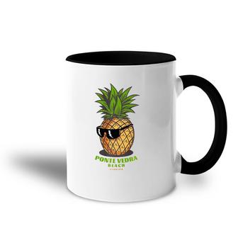 Ponte Vedra Beach Florida Fl Cute Pineapple Sunglasses Premium Accent Mug | Mazezy