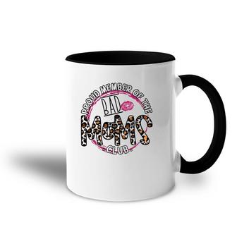 Proud Member Of The Bad Moms Club Mom Life Mama Leopard Pink Accent Mug | Mazezy