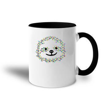 Puzzle Piece Ribbon Sloth Face Cool Autism Awareness Gifts Accent Mug | Mazezy
