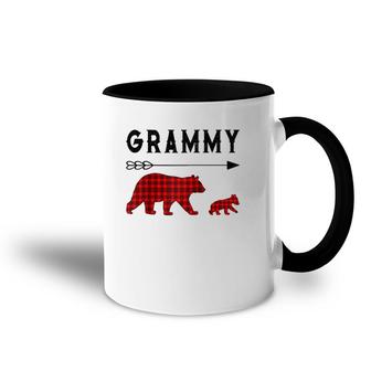 Red Plaid Buffalo Grammy Bear Christmas Pajama Family Gift Raglan Baseball Tee Accent Mug | Mazezy