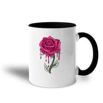 Red Rose Bleeding Floral Women Men Accent Mug | Mazezy