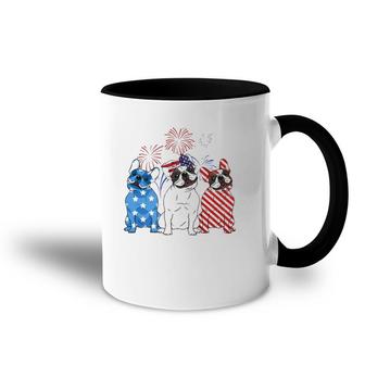 Red White Blue French Bulldog Usa Flag 4Th Of July Accent Mug | Mazezy