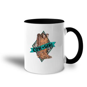 Retro Leopard Cowgirl Boots Western Country Cowboy Rodeo Dad Accent Mug | Mazezy