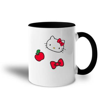 Retro Patches Red Apple Bow Accent Mug | Mazezy