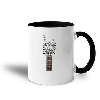 Rock On Guitar Neck - With A Sweet Rock & Roll Skeleton Hand Accent Mug | Mazezy