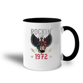 Rockin Since 1972 T Rock N Roll Lovers 50Th Birthday Premium Accent Mug - Seseable