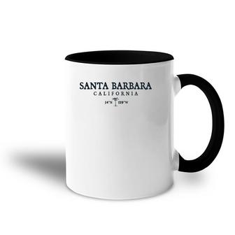 Santa Barbara California Palm Tree Surf Beach Gift Accent Mug | Mazezy