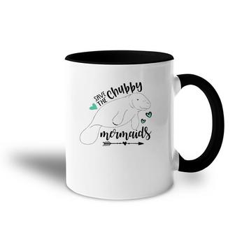Save The Chubby Mermaid Top Walrus Lover Present Seahorse Accent Mug | Mazezy