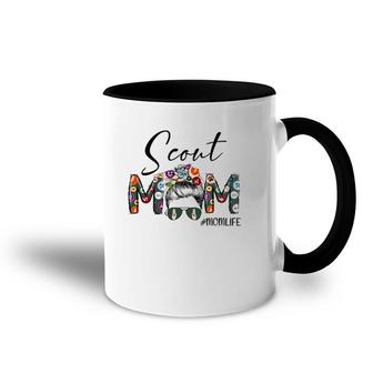 Scouting Scout Mom Life Messy Bun Hair Mother's Day Accent Mug | Mazezy