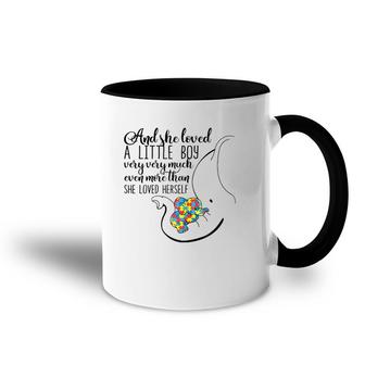 She Loved A Little Boy Very Much Autism Elephant Mom Accent Mug | Mazezy