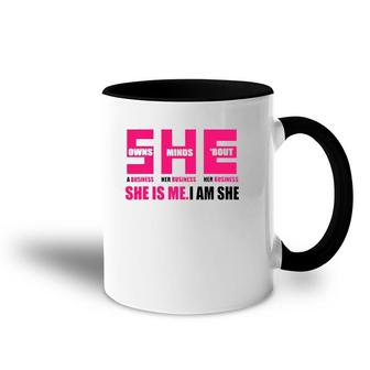 She Owns Minds 'Bout Business Businesswoman Entrepreneur Accent Mug | Mazezy