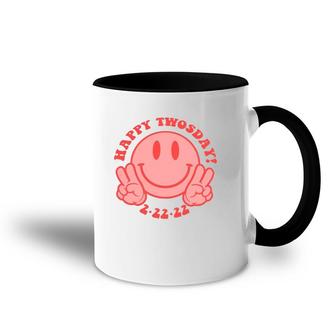 Smile Face Happy Twosday 2022 February 2Nd 2022 - 2-22-22 Gift Accent Mug | Mazezy