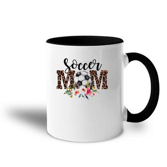 Soccer Mom Leopard Funny Sports Lover Women Mother's Day Accent Mug | Mazezy