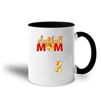 Softball Mom Mother's Day 3 Fastpitch Jersey Number 3 Ver2 Accent Mug | Mazezy