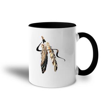 Southwest Native American Indian Tribal Art Colorful Feather Accent Mug | Mazezy