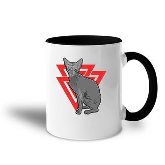 Sphynx Cat Gothic Death Metal Valknut Accent Mug | Mazezy