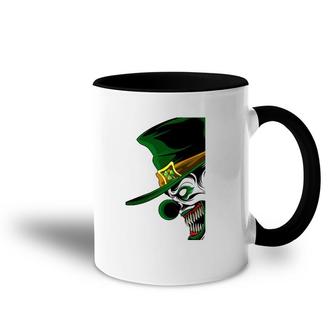 St Patrick's Evil Clown Leprechaun For Horror Movie Fans Accent Mug | Mazezy