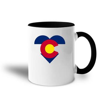 State Of Colorado Flag Heart Gift Novelty Men Women Accent Mug | Mazezy