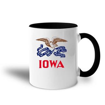 State Of Iowa Flag -- The Hawkeye State Pride Roots Accent Mug | Mazezy