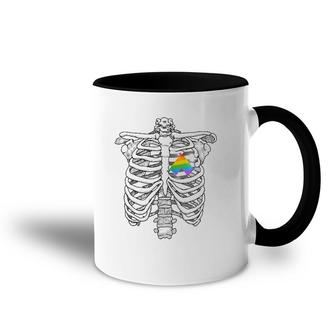 Straight Alliance Ribcage Gift For Straight Ally Pride Flag Accent Mug | Mazezy
